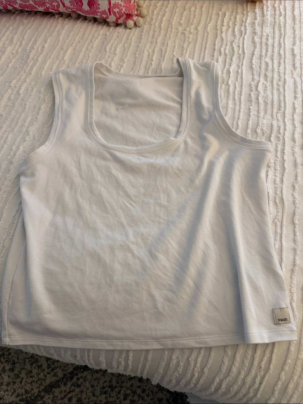Vuori White Scoop Neck Tank